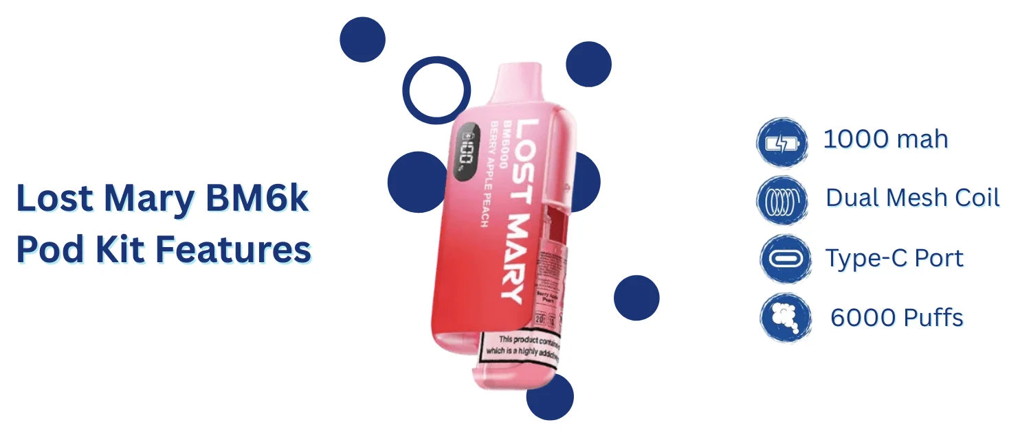 Lost Mary BM6000 Prefilled Pod Kit Featuers image