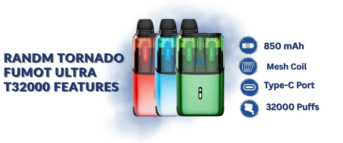 RandM Tornado Fumot Ultra T32000 fEATURES