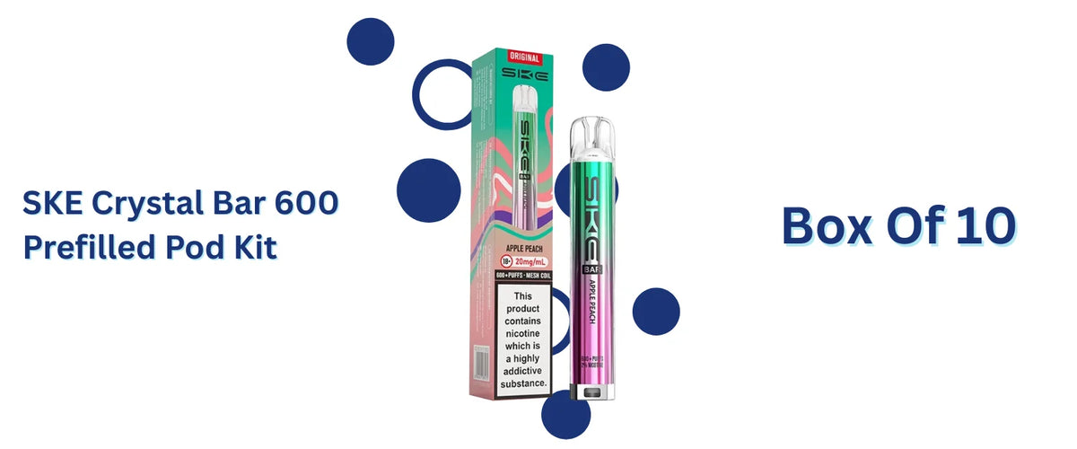 SkE Crystal Bar 600 prefilled Pod Kit box of 10 image.