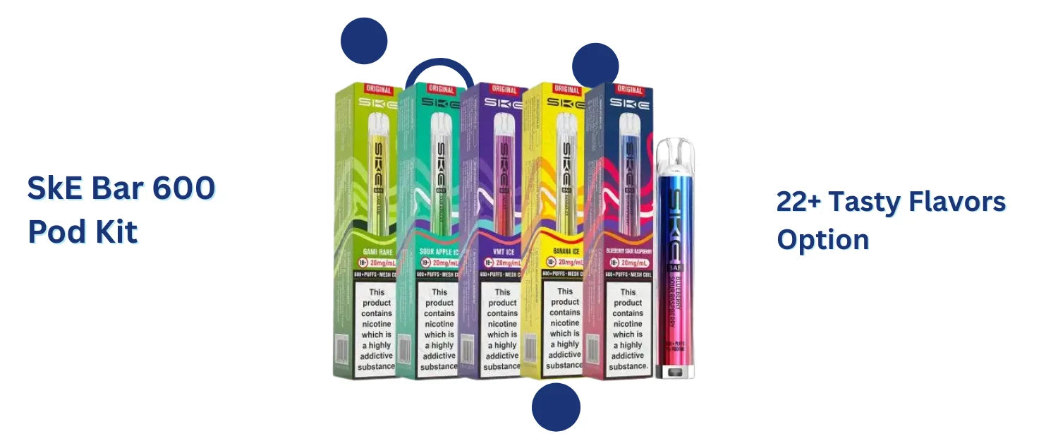 SKE Bar 600 Prefilled Pod Kit Flavours Image