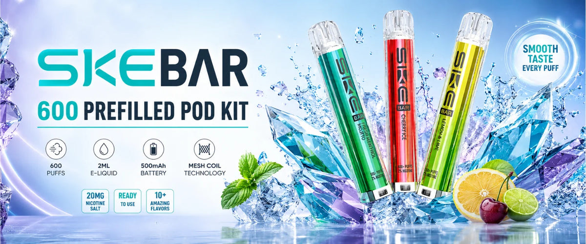 SKE Crystal Bar 600 Pod Kit | 50 Flavours & 20mg | Wholesale UK Stock