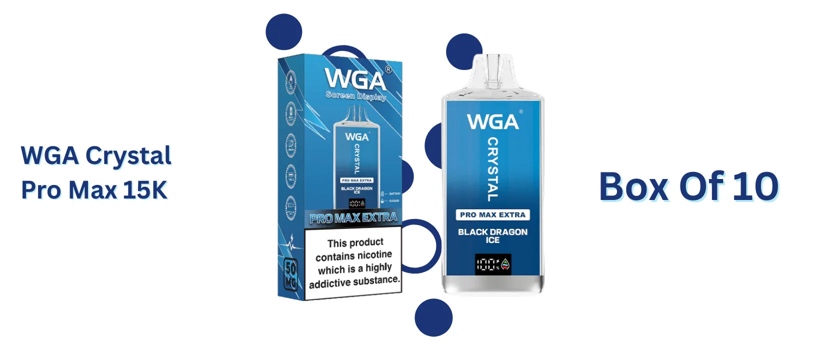WGA Crystal Pro Max Extra 15000 Puffs Box of 10
