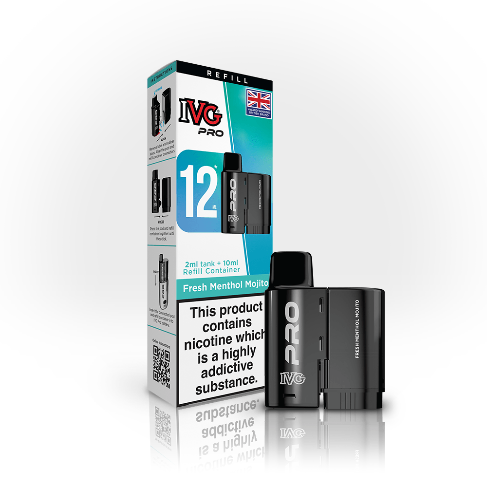 IVG Pro 12 Prefilled Vape Pods Box of 5, Fresh Menthol Mojio Flavour 