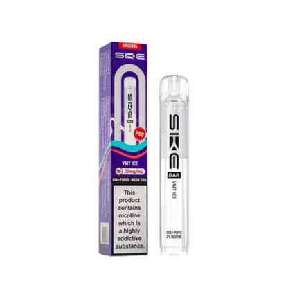 SKE Bar 600 Prefilled Pod box of 10 in VMT Ice at UK Vaper Wholesale